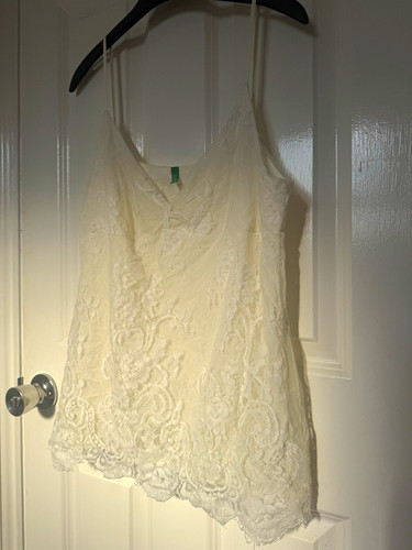 Y2k white floral lace camisole - white,
