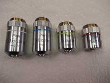 Lot of 4 Microscope Objective