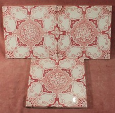 ANTIQUE POTTERY TILES SET of 3