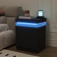 LED Bedside Table 2 Drawers