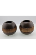 Pair Wooden Candle Holders