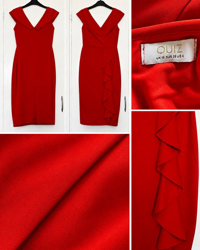 Quiz red satin pencil midi - pencil,