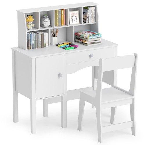 Kids white study - white, desk