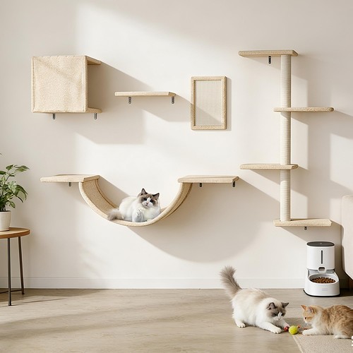 Cat wall shelves set - cat,