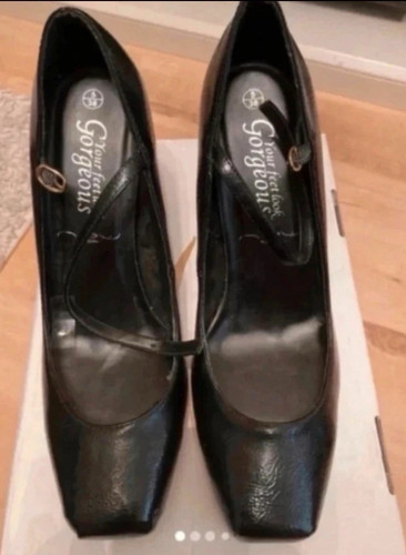 Gorgeous black court cone heel - black,