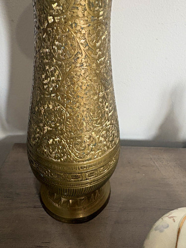 Floral engraved brass trumpet - floral,