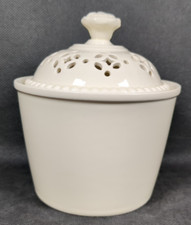 Royal Creamware Classics ~ Lidded Pot with Pierced Lid ~ Fine China ~ Ht 12cm