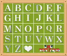 26 Alphabet Letters Mirror Wall Sticker Mirror Effect  Art Decor Acrylic Silver
