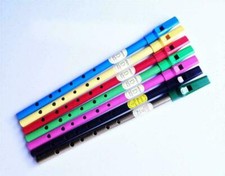 TIN WHISTLE irish penny whistle D or C key, RANGE OF COLOURS inc BRASS AND BLACK