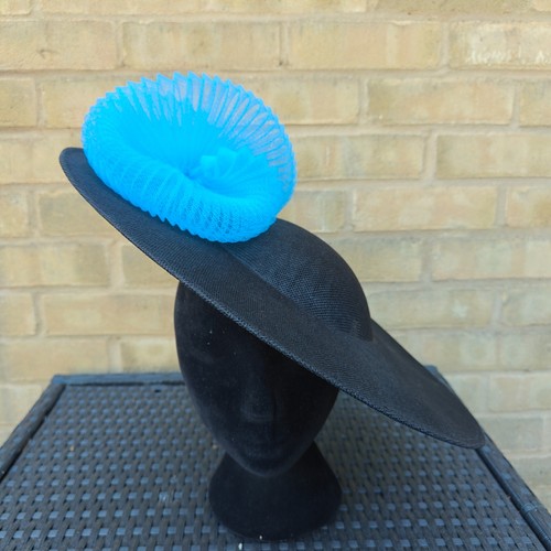 Black turquoise blue flower - black,
