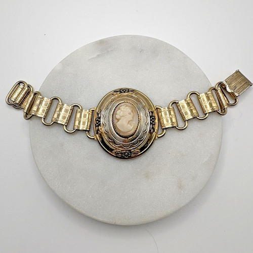 Vintage coro cameo bracelet - cameo,