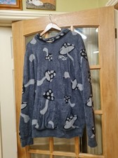 Ripndip grey black fluffy toadstool hooded jumper size L unisex