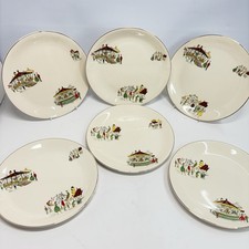 ALFRED MEAKIN 1950's CAROUSEL FAIRGROUND Six Large Dinner Plates