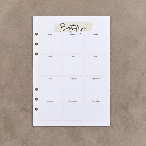 Birthday tracker pack a5 - tracker,