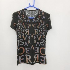 Gianni Versace T Shirt Womens L UK 12 14 Grey Multi Spell Out Designer RMF31-RP