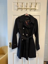 Lauren Ralph Lauren Rain Coat/ Jacket, Detachable hood, Black, Size L