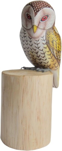 Hand carved wooden barn - wooden, owl