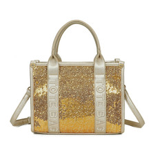 Women Sequin Tote Bag Double Grab Handles Shoulder & Crossbody Style JM1606