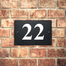 Rustic Natural Slate Personalised House Gate Sign Plaque Door Number UVPrinted