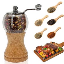 Roast Manual Pepper Grinder Metal Hand Shake Salt Mill,Wood Pepper Mills,