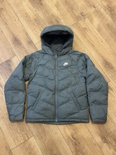 NIKE boys green hooded puffer