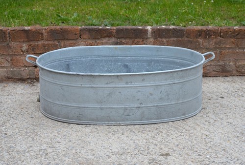 Vintage old galvanized bath - vintage,