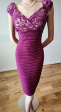 NEW LINEA LACE DRESS SIZE UK 12 US 8 PINK/PURPLE 95% POLYESTER 5% ELASTANE