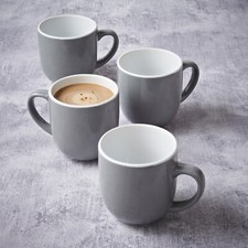 Set of 4 Grey Gloss Effect Tea