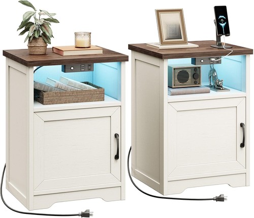Farmhouse nightstand set 2 - nightstand,