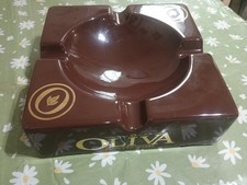 Oliva Large Size Brown Square Ceramic Ashtray