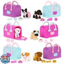 Pucci Pups – Collectible Puppy Set – 6 Toy Dogs Included – Carrier Purse – Fo
