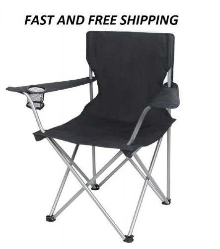 Black camping folding - black, chair