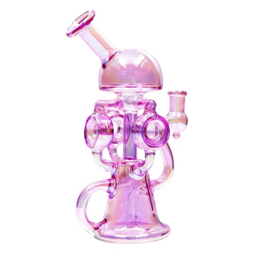 Pink hookah 9in - 9in, glass