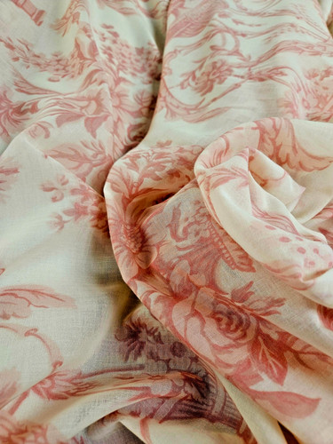 Pink toile sheer rose - pink,