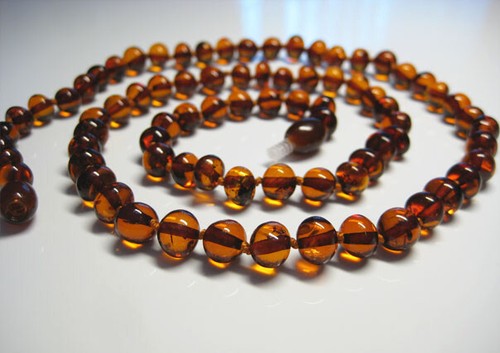 Genuine cognac amber beads - genuine,