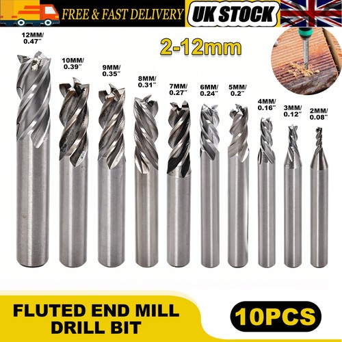 10pcs 12mm hss straight - hss,