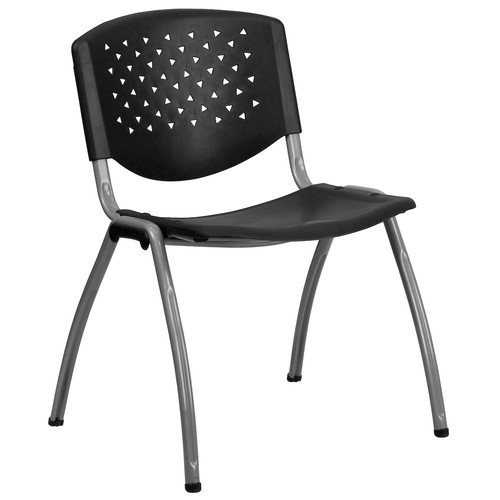 Black plastic stack chair - black,
