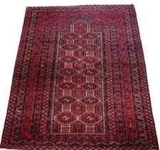 A DAZZLING OLD HANDMADE TRADITIONAL AFGHAN ORIENTAL RUG(125 x 100 cm)*