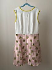 Lady Gaga White Yellow Unique short party Summer Dress Size 10-12 One Of A Kind.