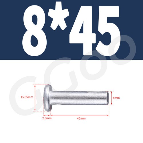 Solid flat head rivets 2mm - head,