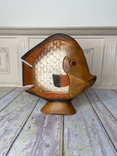 Vintage ocean fish wood - vintage, carved