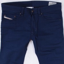 Mens Diesel THAVAR 084EE Stretch Slim Skinny Blue Jeans W30 L34