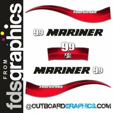 Mariner 9.9hp 4 stroke (2008) outboard engine decals/sticker kit