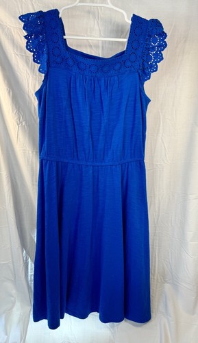 Talbots blue cotton dress - talbots,