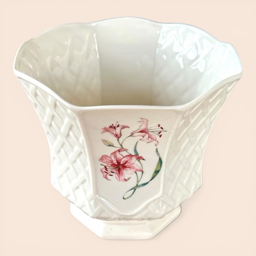 Belleek parian china cache pot - belleek,