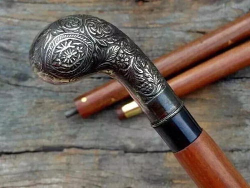 Men vintage walking cane - men's,