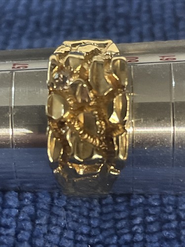 8kt solid gold nugget ring - gold,