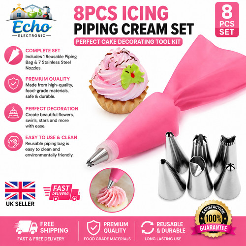 8pc set icing - piping, cream