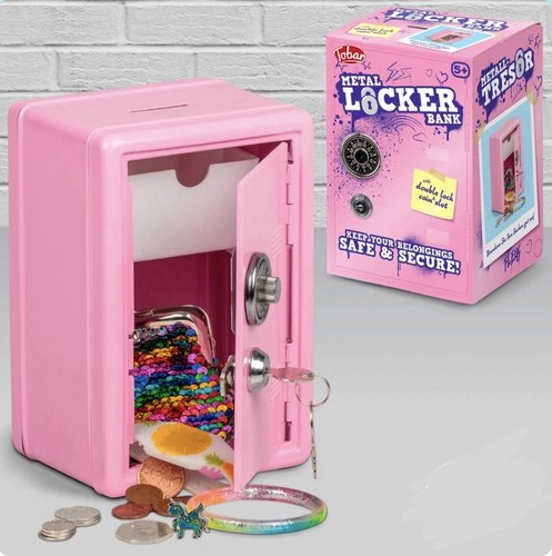 Metal locker bank - bank, pink
