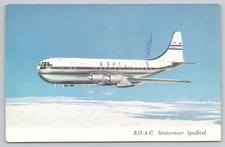 Vintage B.O.A.C. Stratocruiser Speedbird Airplane Postcard UK